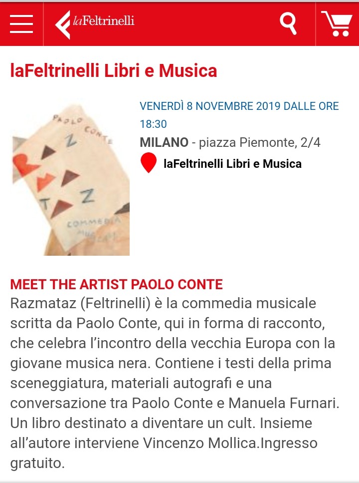 Razmataz Feltrinelli Paolo Conte Manuela Furnari