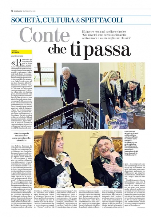 Manuela Furnari Paolo Conte La Stampa Liceo Classico Asti