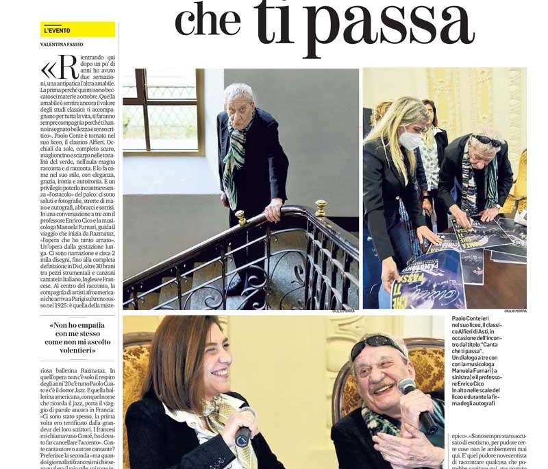 Manuela Furnari Paolo Conte La Stampa Liceo Classico Asti