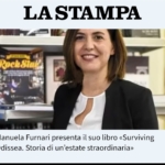 La Stampa Manuela Furnari scrittrice presenta il libro Surviving Odissea al Salone del Libro di Torino