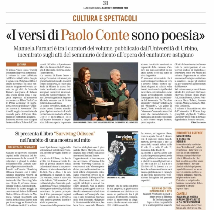 Manuela Furnari Paolo Conte Surviving Odissea articolo recensione