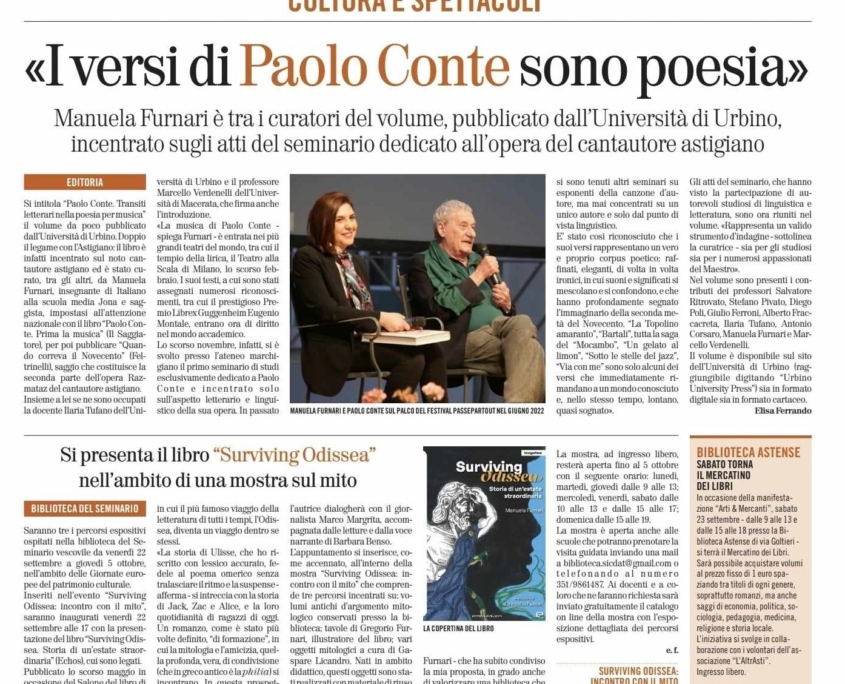 Manuela Furnari Paolo Conte Surviving Odissea articolo recensione